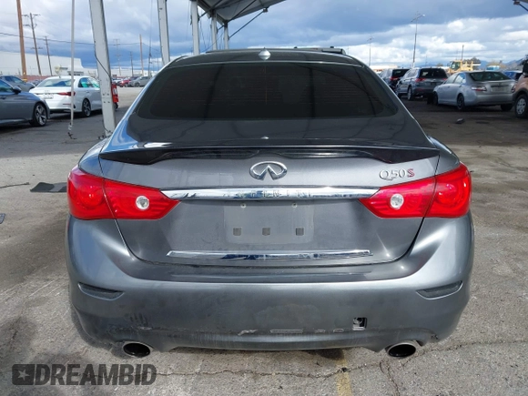 2015 Infiniti Q50 Premium with VIN JN1BV7AP1FM330183, listed as a IAAI auction lot 41788224 with 139,818 mi miles. Bid and sale history available at carsss.com. Image 16.