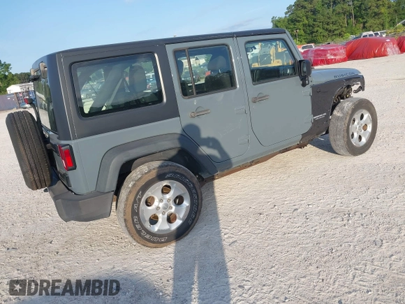 2014 Jeep Wrangler Unlimited Sport with VIN 1C4BJWDG5EL327225, listed as a IAAI auction lot 42547991 with 129,545 mi miles and . Bid and sale history available at DreamBid. Image 4.