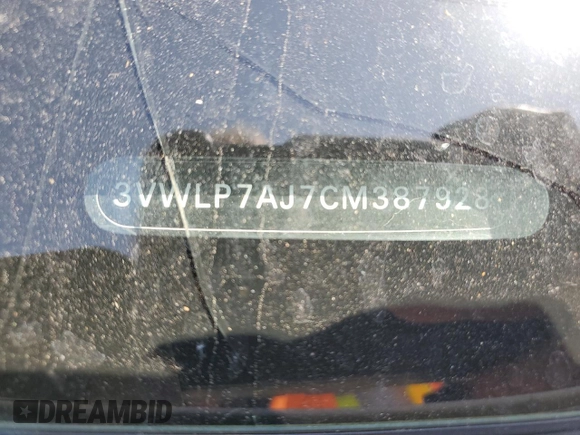 2012 Volkswagen Jetta SEL with VIN 3VWLP7AJ7CM387928, listed as a Copart auction lot 54394945 with Not provided miles and Salvage title. Bid and sale history available at DreamBid. Image 12.