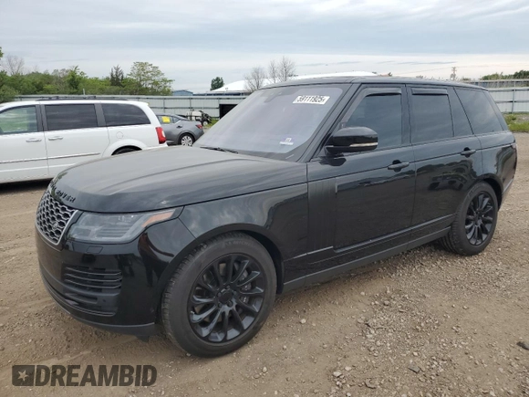 2019 Land Rover Range Rover HSE z VIN SALGS2SV5KA533139, wystawiony jako Copart lot #59111925 z przebiegiem 49 240 mil mil oraz Szkoda całkowita • Salvage title. Historia ofert i sprzedaży dostępna na DreamBid. Obrazek 1.