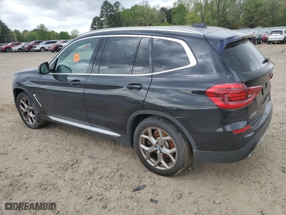 2021 BMW X3 sDrive30i with VIN 5UXTY3C05M9F87947, listed as a Copart auction lot 51312705 with 51,043 mi miles and Salvage Title. Bid and sale history available at carsss.com. Image 2.