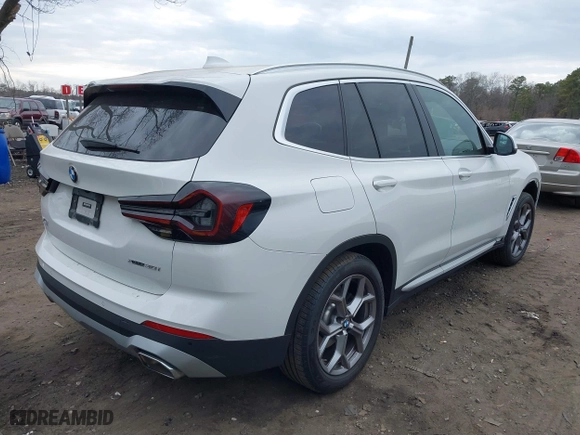 2023 BMW X3 xDrive30i with VIN 5UX53DP05P9T22681, listed as a IAAI auction lot 41646499 with 18,307 mi miles. Bid and sale history available at carsss.com. Image 4.