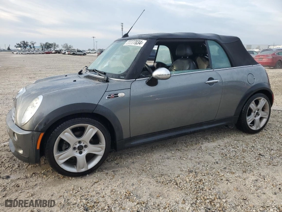 2007 MINI Cooper Convertible S with VIN WMWRH33527TJ44051, listed as a Copart auction lot 77777034 with 109,428 mi miles and Non Repairable. Bid and sale history available at carsss.com. Image 1.