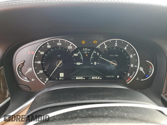 2019 BMW 7 Series 750i with VIN WBA7F0C59KGM24241, listed as a Copart auction lot 45171345 with 60,443 mi miles and Salvage title. Bid and sale history available at DreamBid. Image 9.