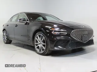 2025 Genesis G70 2.5T with VIN KMTG34SC0SU152202, listed as a Copart auction lot 48818565 with 5,667 mi miles and Clean Title. Bid and sale history available at carsss.com. Image 1.