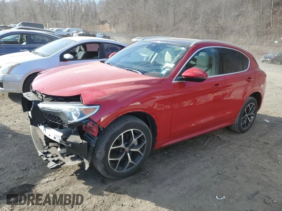 2021 Alfa Romeo Stelvio Ti z VIN ZASPAKBN5M7D00170, wystawiony jako Copart lot #41510865 z przebiegiem 27 492 mil mil oraz Szkoda całkowita • Salvage title. Historia ofert i sprzedaży dostępna na DreamBid. Obrazek 1.