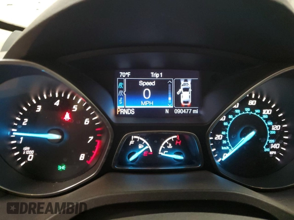 2016 Ford Escape Titanium with VIN 1FMCU9J95GUC57205, listed as a Copart auction lot 71033934 with 90,477 mi miles and Salvage Title. Bid and sale history available at DreamBid. Image 9.