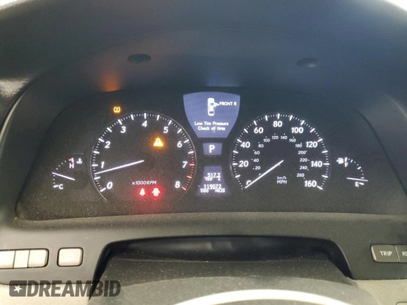 2011 Lexus LS 460 with VIN JTHBL5EF8B5106422, listed as a Copart auction lot 52498925 with 119,072 mi miles and Salvage title. Bid and sale history available at DreamBid. Image 9.