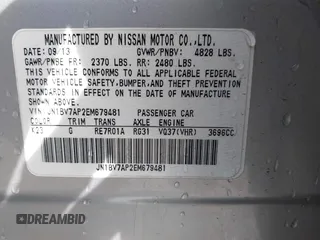 2014 Infiniti Q50 Premium with VIN JN1BV7AP2EM679481, listed as a IAAI auction lot 41836371 with 133,393 mi miles. Bid and sale history available at carsss.com. Image 9.