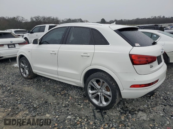 2018 Audi Q3 Premium Plus with VIN WA1HCCFS0JR002116, listed as a Copart auction lot 44686015 with 86,580 mi miles and Salvage title. Bid and sale history available at DreamBid. Image 2.