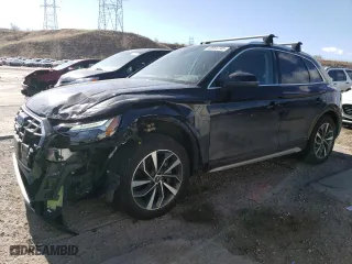 2021 Audi Q5 Premium Plus with VIN WA1BAAFY4M2015100, listed as a Copart auction lot 48984745 with 80,945 mi miles and Salvage Title. Bid and sale history available at carsss.com. Image 1.
