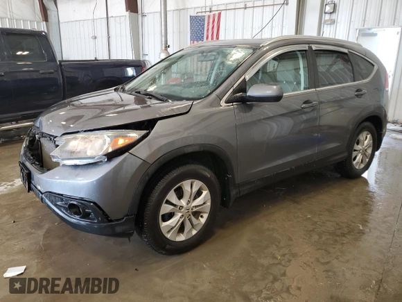 2014 Honda CR-V EX z VIN 2HKRM4H54EH625434, wystawiony jako Copart lot #59043775 z przebiegiem 165 550 mil mil oraz Nie do naprawy • Non repairable. Historia ofert i sprzedaży dostępna na DreamBid. Obrazek 1.