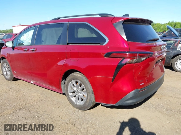 2021 Toyota Sienna XLE z VIN 5TDJSKFCXMS014664, wystawiony jako IAAI lot #42315007 z przebiegiem 53 966 mil mil oraz . Historia ofert i sprzedaży dostępna na DreamBid. Obrazek 3.