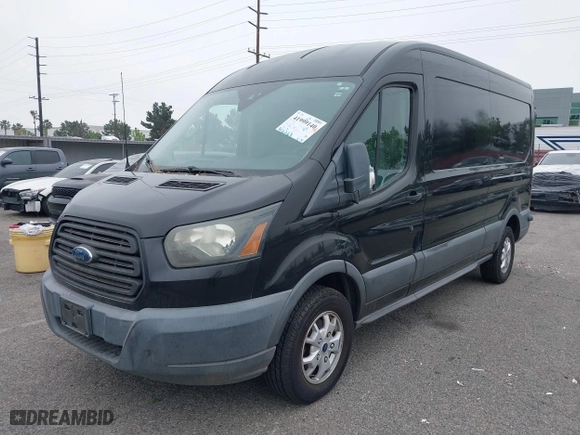 2015 Ford Transit Cargo Van with VIN 1FTYR2CM1FKA73040, listed as a IAAI auction lot 41999140 with 106,267 mi miles. Bid and sale history available at carsss.com. Image 19.
