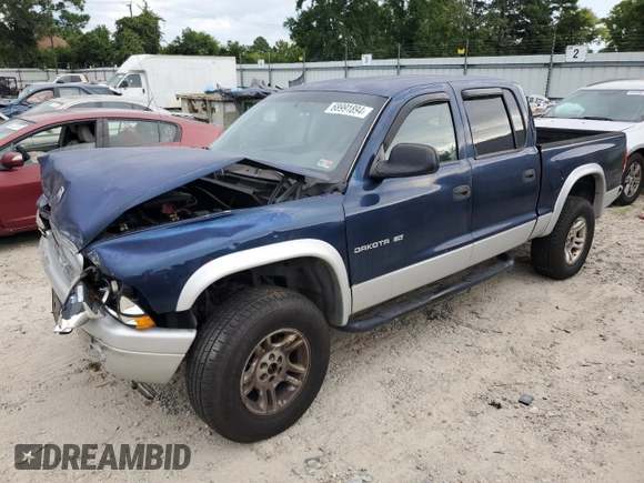 2002 Dodge Dakota SLT with VIN 1B7HG48N42S711374, listed as a Copart auction lot 68991894 with 0 mi miles and Clean Title. Bid and sale history available at carsss.com. Image 1.