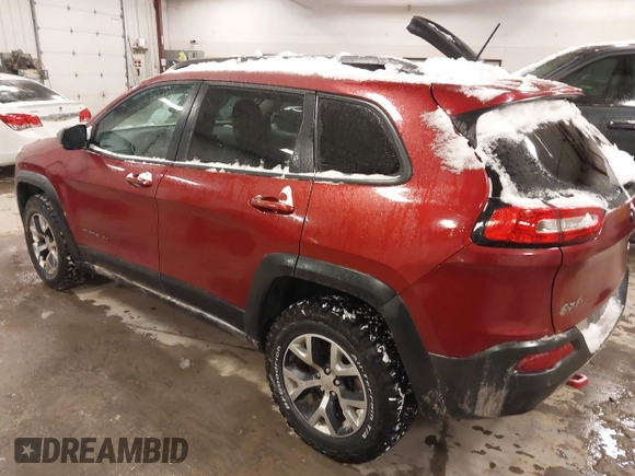 2015 Jeep Cherokee Trailhawk with VIN 1C4PJMBS2FW609999, listed as a IAAI auction lot 41582536 with 133,666 mi miles. Bid and sale history available at carsss.com. Image 3.