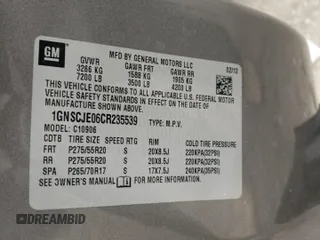 2012 Chevrolet Suburban LT с VIN 1GNSCJE06CR235539, выставлен на аукционе Copart как лот 55355805 с пробегом 288 967 миль миль и Списание • Salvage title. История ставок и продаж доступна на DreamBid. Изображение 13.