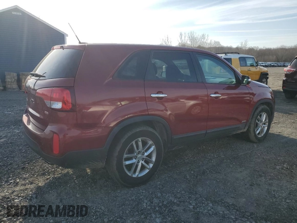 2014 Kia Sorento LX with VIN 5XYKTCA60EG481616, listed as a Copart auction lot 47703125 with 116,854 mi miles and Clean Title. Bid and sale history available at carsss.com. Image 3.