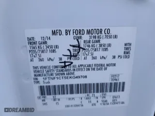 2014 Ford F-150 XL with VIN 1FTNF1CT5EKG49708, listed as a Copart auction lot 81585104 with 261,793 mi miles and Clean Title. Bid and sale history available at carsss.com. Image 12.