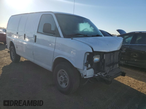 2017 GMC Savana Cargo Van with VIN 1GTW7AFF3H1283443, listed as a Copart auction lot 76505454 with 0 mi miles and Salvage Title. Bid and sale history available at carsss.com. Image 4.