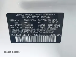 2020 Hyundai Palisade SEL z VIN KM8R44HEXLU128533, wystawiony jako IAAI lot #42094411 z przebiegiem 61 366 mil mil oraz . Historia ofert i sprzedaży dostępna na DreamBid. Obrazek 9.