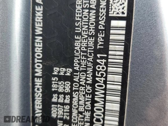 2021 Toyota GR Supra 3.0 with VIN WZ1DB0C00MW045841, listed as a Copart auction lot 47755165 with 0 mi miles and Salvage Title. Bid and sale history available at carsss.com. Image 14.