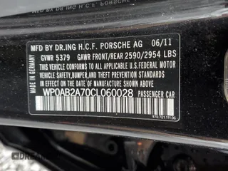2012 Porsche Panamera S z VIN WP0AB2A70CL060028, wystawiony jako Copart lot #55643795 z przebiegiem 172 673 mil mil oraz Tytuł czysty. Historia ofert i sprzedaży dostępna na DreamBid. Obrazek 12.