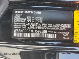 2013 BMW M3 with VIN WBSKG9C51DJ593599, listed as a Copart auction lot 61755564 with 92,420 mi miles and Salvage Title. Bid and sale history available at carsss.com. Image 13.