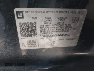 2018 Chevrolet Silverado 1500 Work Truck with VIN 3GCUKNEC6JG463656, listed as a IAAI auction lot 41621657 with 151,580 mi miles. Bid and sale history available at carsss.com. Image 9.