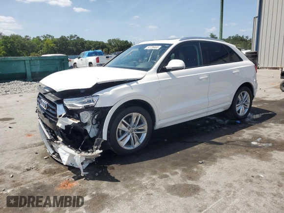 2017 Audi Q3 Premium with VIN WA1BCCFS7HR014683, listed as a Copart auction lot 54739465 with 64,917 mi miles and Salvage title. Bid and sale history available at DreamBid. Image 1.