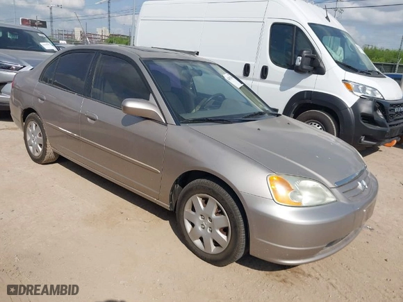 2002 Honda Civic EX with VIN 2HGES26772H557231, listed as a IAAI auction lot 42052816 with 187,616 mi miles. Bid and sale history available at carsss.com. Image 1.