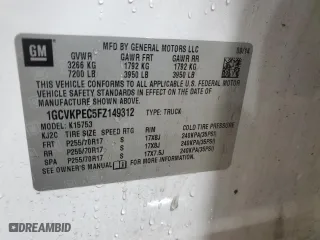 2015 Chevrolet Silverado 1500 Work Truck with VIN 1GCVKPEC5FZ149312, listed as a Copart auction lot 49385635 with 159,285 mi miles and Salvage Title. Bid and sale history available at carsss.com. Image 12.