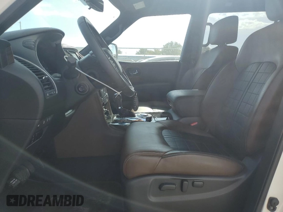 2020 Nissan Armada Platinum with VIN JN8AY2NF5L9360651, listed as a Copart auction lot 80011224 with 28,093 mi miles and Salvage Title. Bid and sale history available at carsss.com. Image 7.