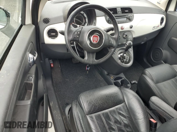 2012 FIAT 500 Lounge with VIN 3C3CFFER3CT339837, listed as a Copart auction lot 50034515 with 40,552 mi miles and Salvage title. Bid and sale history available at DreamBid. Image 8.