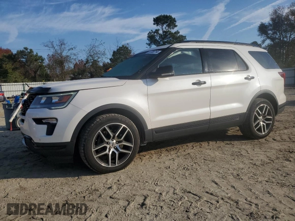 2018 Ford Explorer Sport with VIN 1FM5K8GT2JGA24836, listed as a Copart auction lot 81308714 with 141,483 mi miles and Salvage title. Bid and sale history available at DreamBid. Image 1.