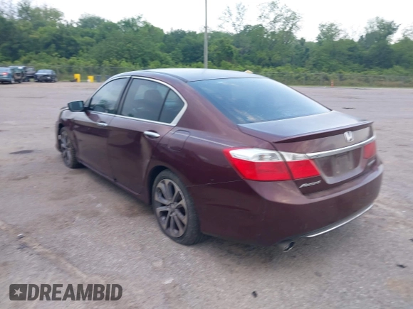 2014 Honda Accord Sedan Sport with VIN 1HGCR2F54EA189529, listed as a IAAI auction lot 42041263 with 376,477 mi miles. Bid and sale history available at carsss.com. Image 3.