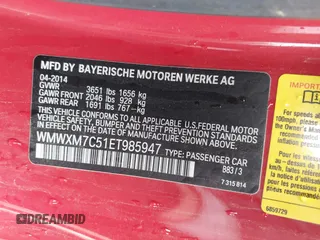 2014 MINI Hardtop S z VIN WMWXM7C51ET985947, wystawiony jako IAAI lot #41648463 z przebiegiem 99 152 mil mil oraz . Historia ofert i sprzedaży dostępna na DreamBid. Obrazek 9.