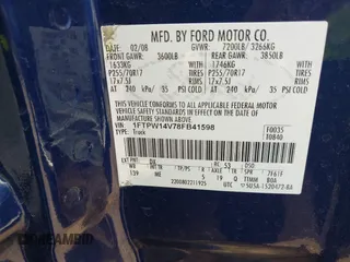 2008 Ford F-150 XLT z VIN 1FTPW14V78FB41598, wystawiony jako IAAI lot #42353178 z przebiegiem 185 747 mil mil oraz . Historia ofert i sprzedaży dostępna na DreamBid. Obrazek 9.