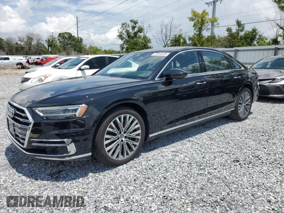 2019 Audi A8 with VIN WAU8DAF89KN011642, listed as a Copart auction lot 57915325 with 27,018 mi miles and Salvage title. Bid and sale history available at DreamBid. Image 1.