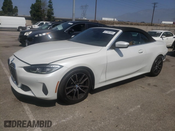 2023 BMW 4 Series 430i with VIN WBA23AT01PCL49918, listed as a Copart auction lot 81709604 with 17,371 mi miles and Salvage Title. Bid and sale history available at carsss.com. Image 1.