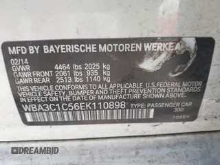 2014 BMW 3 Series 328i with VIN WBA3C1C56EK110898, listed as a IAAI auction lot 42207488 with Not provided miles and . Bid and sale history available at DreamBid. Image 9.