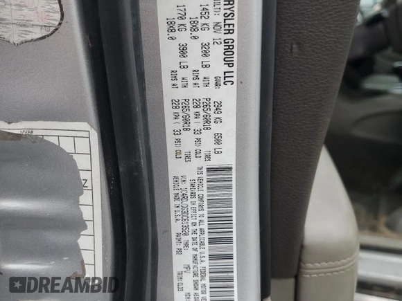 2013 Dodge Durango Crew with VIN 1C4RDJDG3DC613520, listed as a Copart auction lot 62261605 with Not provided miles and Salvage title. Bid and sale history available at DreamBid. Image 13.