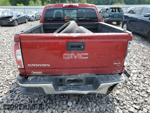 2016 GMC Canyon 4WD SLT with VIN 1GTG6DE30G1222596, listed as a Copart auction lot 64058084 with 121,038 mi miles and Salvage Title. Bid and sale history available at carsss.com. Image 6.