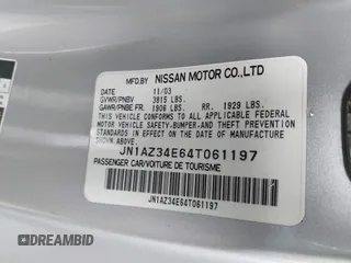 2004 Nissan 350Z Touring with VIN JN1AZ34E64T061197, listed as a IAAI auction lot 41917013 with 70,121 mi miles. Bid and sale history available at carsss.com. Image 9.