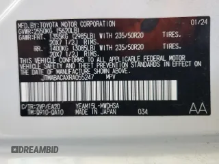 2024 Toyota bZ4X XLE с VIN JTMABACAXRA055247, выставлен на аукционе Copart как лот 52137665 с пробегом 11 294 миль миль и Списание • Salvage title. История ставок и продаж доступна на DreamBid. Изображение 12.