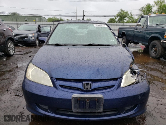 2004 Honda Civic EX with VIN 2HGES26764H614960, listed as a Copart auction lot 55269615 with 157,293 mi miles and Salvage Title. Bid and sale history available at DreamBid. Image 5.