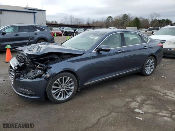 2017 Genesis G80 3.8L with VIN KMHGN4JEXHU170481, listed as a Copart auction lot 38900224 with 71,639 mi miles. Bid and sale history available at carsss.com. Image 1.