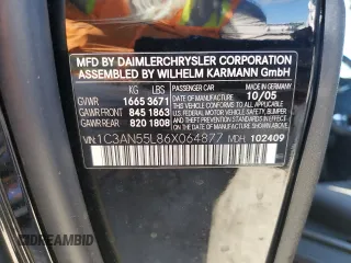 2006 Chrysler Crossfire with VIN 1C3AN55L86X064877, listed as a Copart auction lot 75085074 with Not Provided miles and Salvage Title. Bid and sale history available at DreamBid. Image 13.