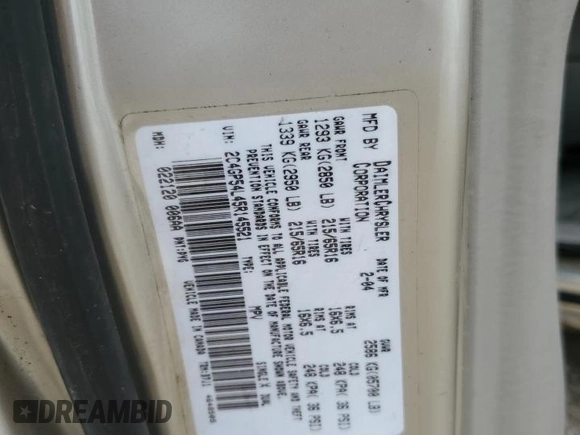 2005 Chrysler Town & Country Touring z VIN 2C4GP54L45R145521, wystawiony jako Copart lot #50183375 z przebiegiem 218 068 mil mil oraz Szkoda całkowita • Salvage title. Historia ofert i sprzedaży dostępna na DreamBid. Obrazek 15.
