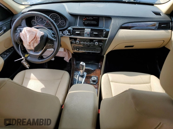 2017 BMW X3 xDrive28i with VIN 5UXWX9C59H0T14984, listed as a Copart auction lot 64771014 with 76,608 mi miles and Salvage Title. Bid and sale history available at DreamBid. Image 8.